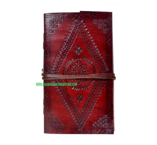 Handmade Brown Embossed Leather Journal Note Book Travel Book Gift For Him Or Her